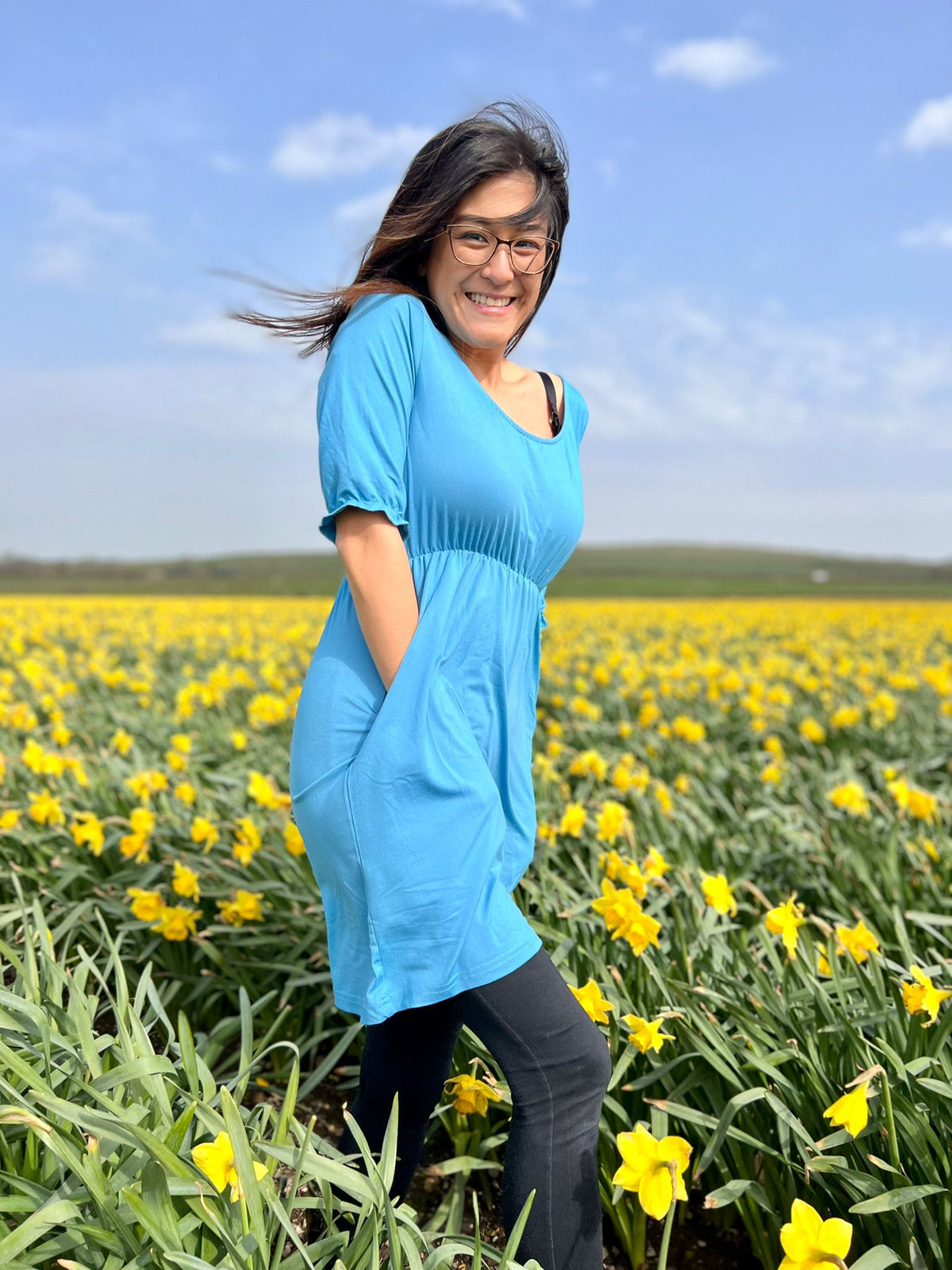 Petite Blue Dress with Pockets – Flattering UK Petite Fit