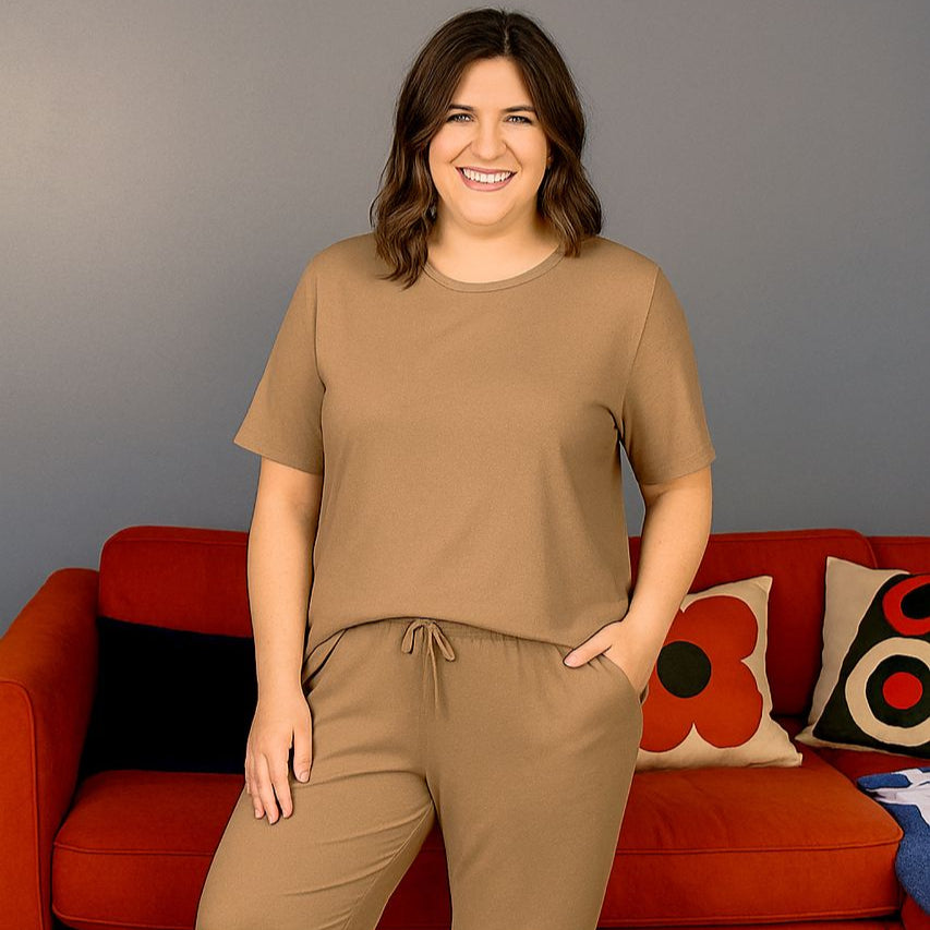 Mocha Cotton Nursing Pyjamas | Soft Breastfeeding Loungewear | MilkyMoon